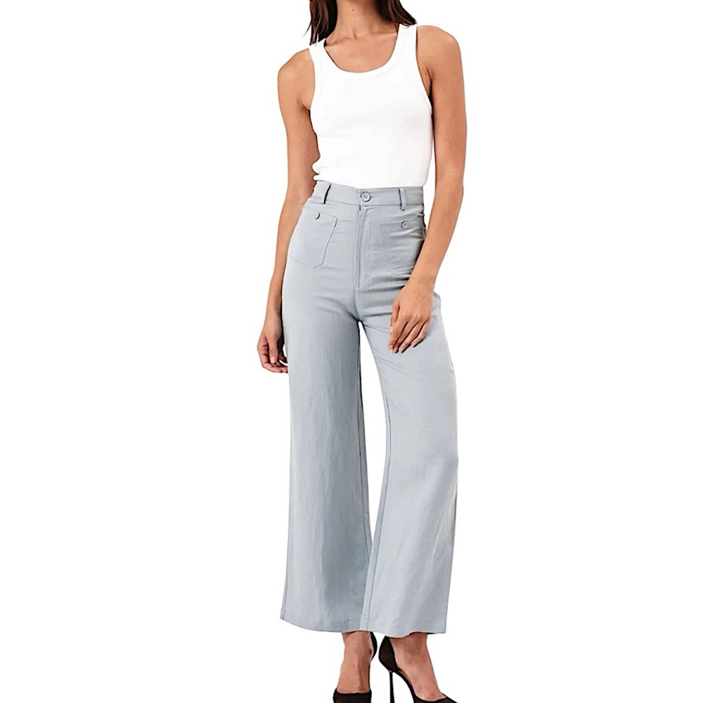 Rolla’s Sailor Linen Wide-Leg Pant in Fog size 2